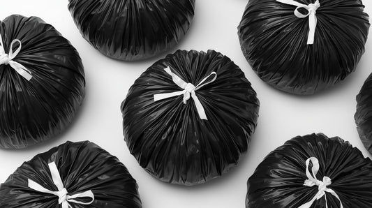 Garbage bags with tie tapes