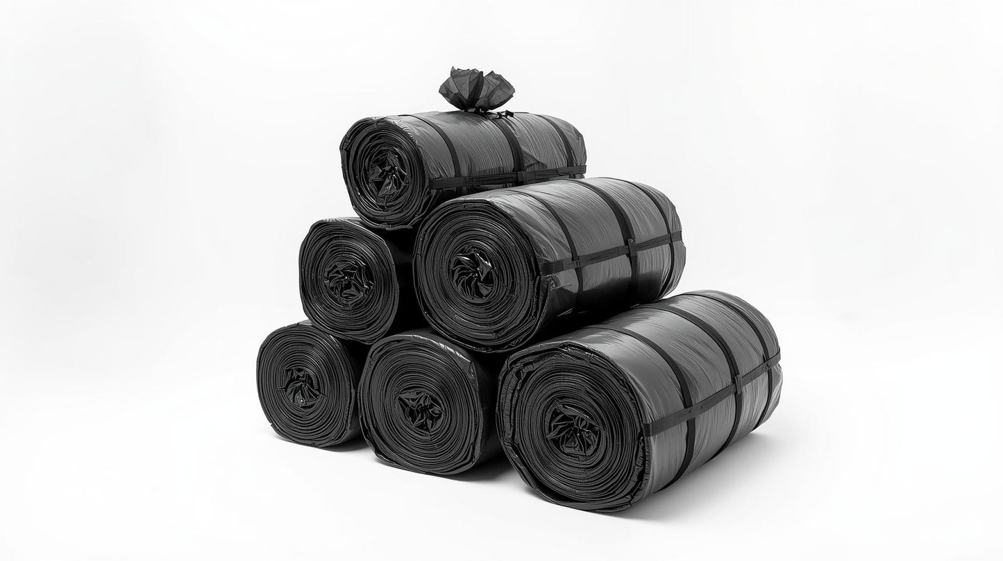 Garbage bags with tie tapes